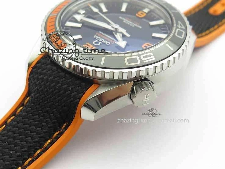 0417 Resilient Planet Ocean 2016 43.5mm SS OM 1:1 Best Edition Black Dial On Black Nylon Strap A 8167